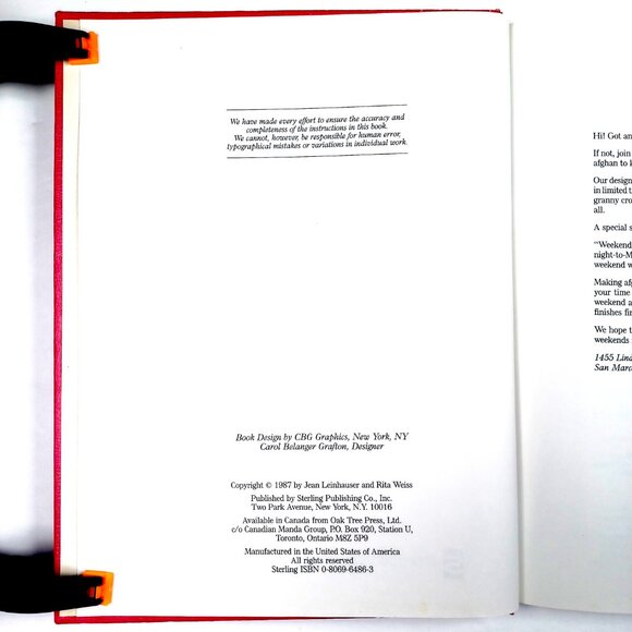 Weekend Afghans Jean Leinhauser Rita Weiss 144 Pgs 16 Pgs Full Color Index Vtg - Picture 3 of 16